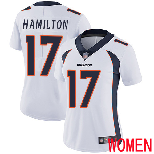 Women Denver Broncos #17 DaeSean Hamilton White Vapor Untouchable Limited Player Football NFL Jersey